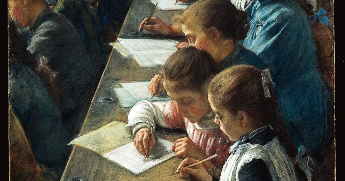 Il dettato - Galleria d'Arte Moderna, Torino, dettaglio